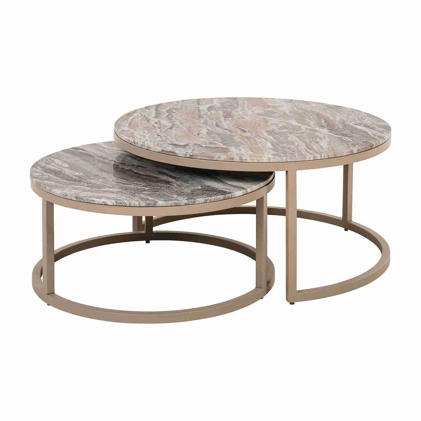 Richmond Ronde Salontafel Fairfax Marmer, Set van 2 stuks - Stone