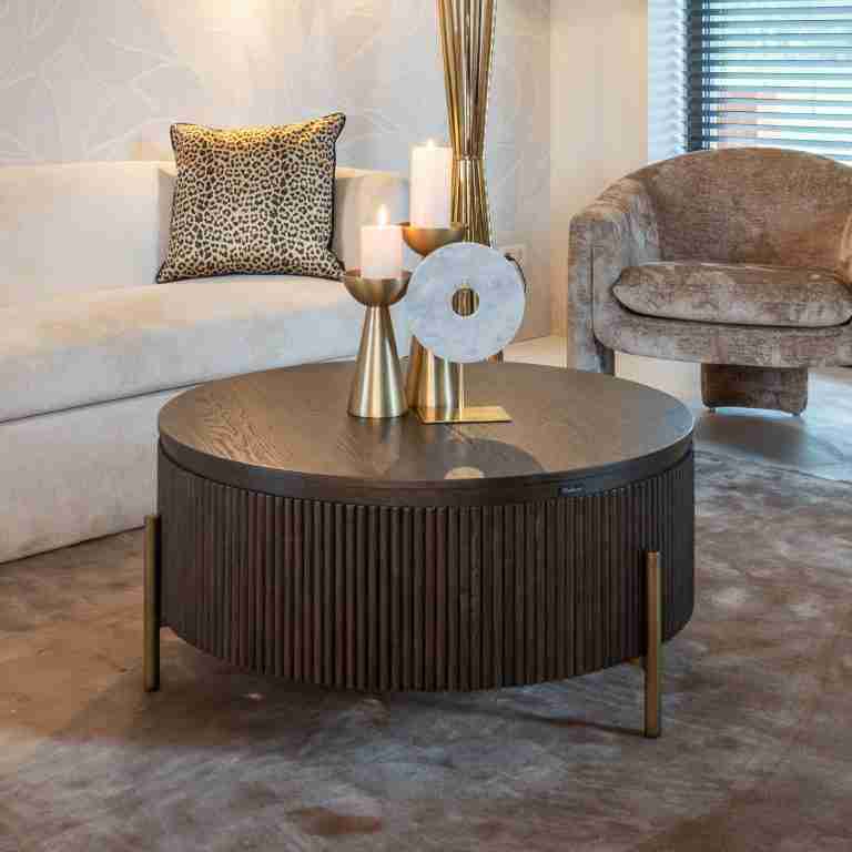 Richmond Ronde Salontafel Luxor Eiken, √ò95cm - donkerbruin