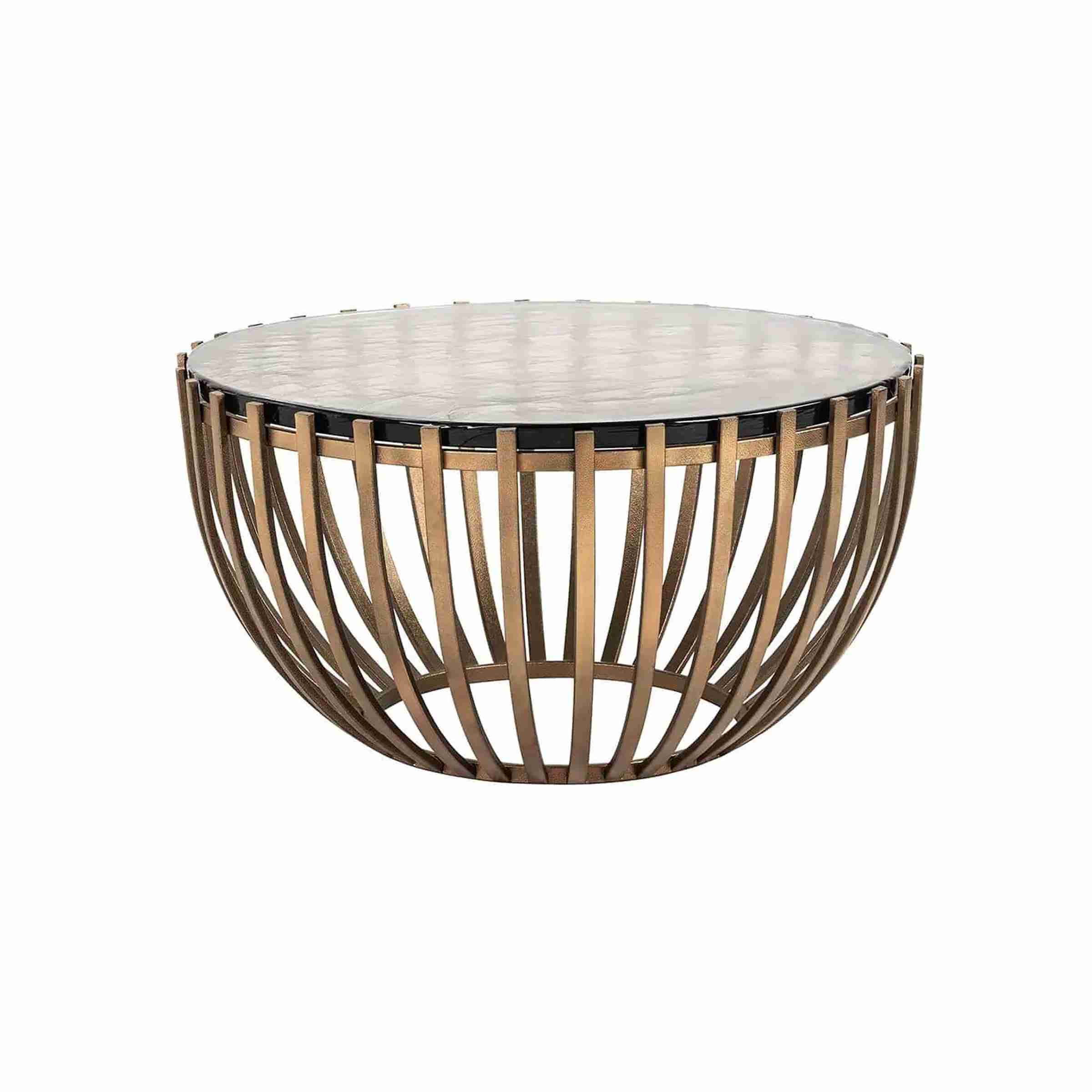 Richmond Ronde Salontafel Volante Glas, √ò84cm - Goud