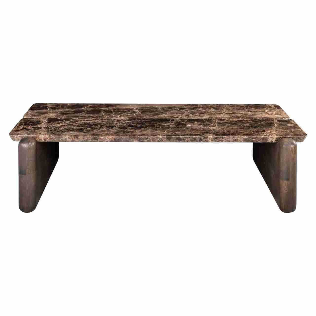 Richmond Salontafel Lagrasse Eiken en Marmer, 120 x 70cm - Dark Brown