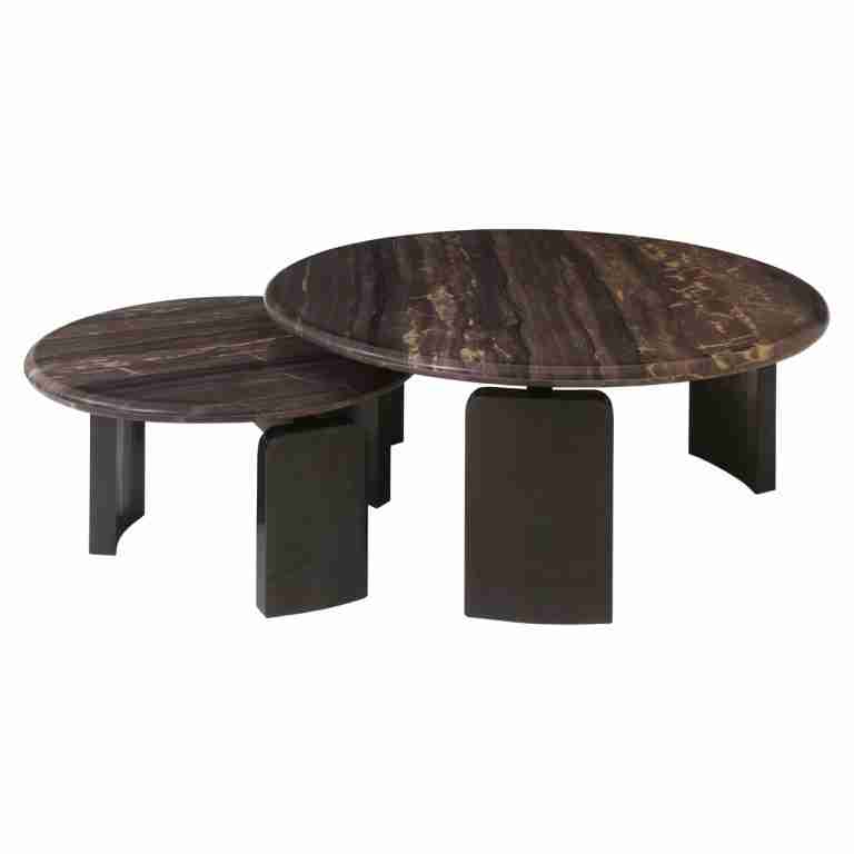 Richmond Salontafel Menton Marmer - Burgundy, Set van 2 stuks - Rond