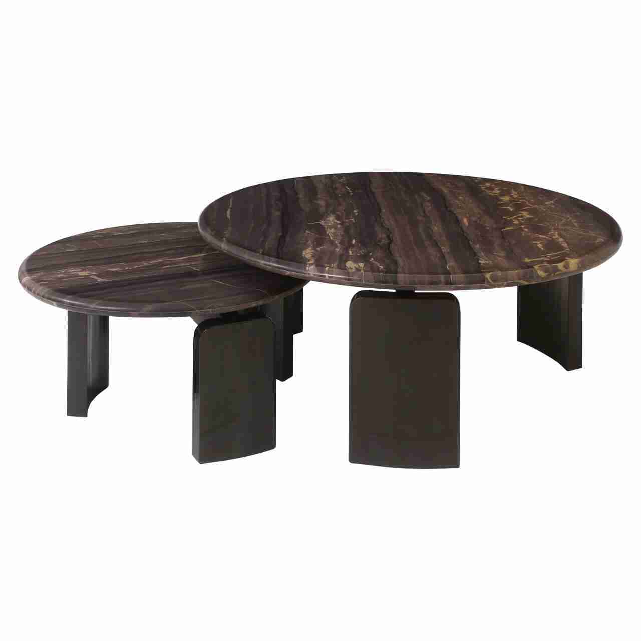 Richmond Salontafel Menton Marmer - Burgundy, Set van 2 stuks - Rond