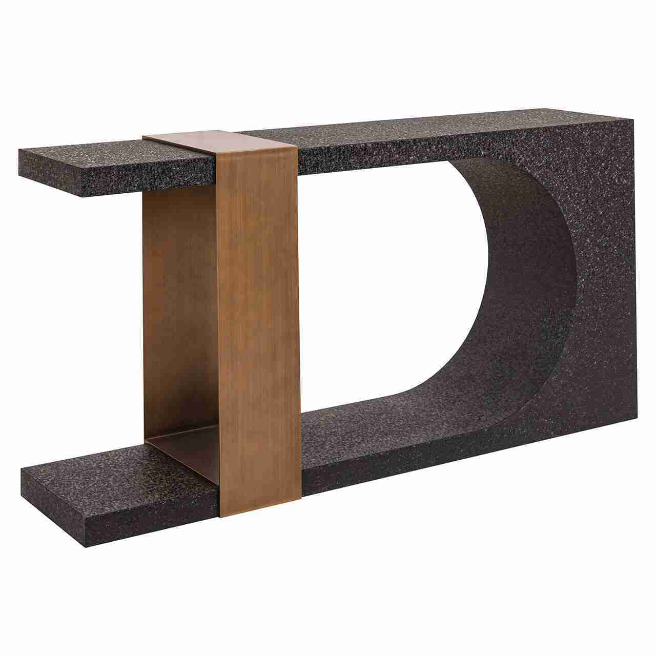 Richmond Sidetable Bazel 150cm - Zwart/Goud