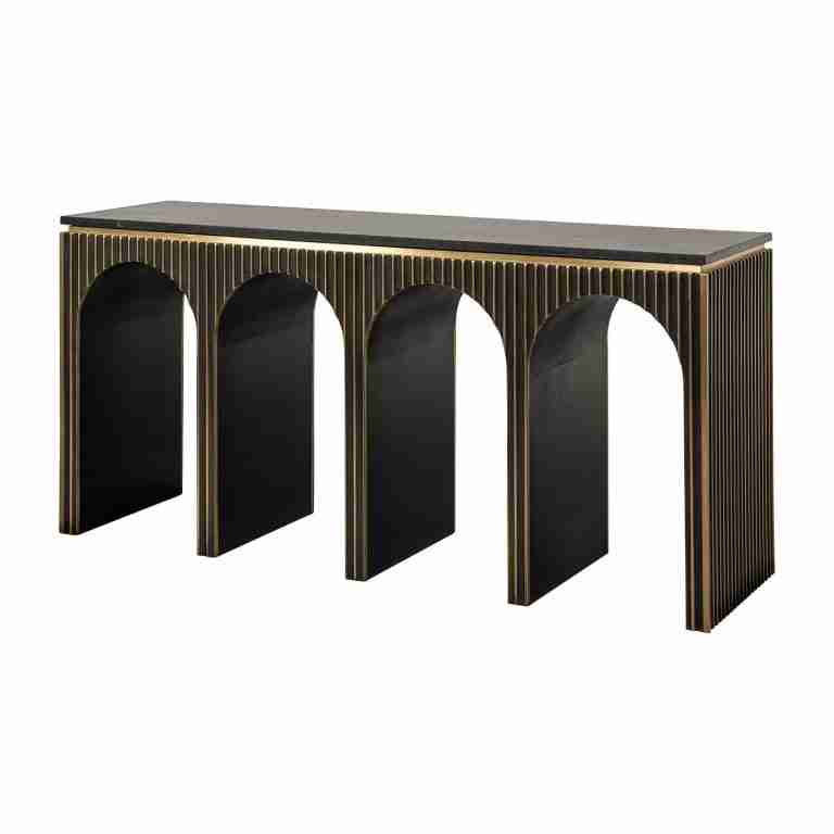 Richmond Sidetable Les Arcs Marmer en brass, 160cm - Brushed gold