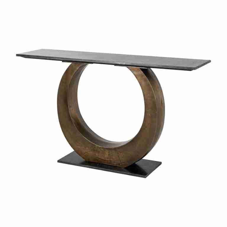 Richmond Sidetable Luna Marmer, 140cm - Brons