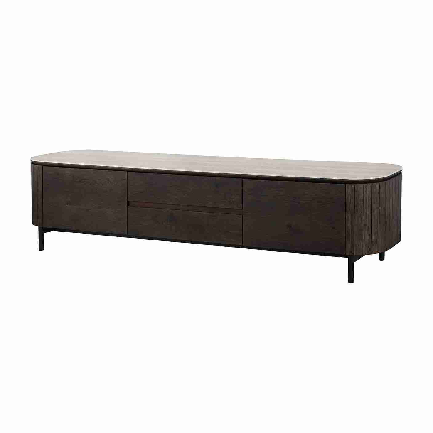 Richmond TV-meubel Ritz Eiken en travertin, 200cm - Bruin