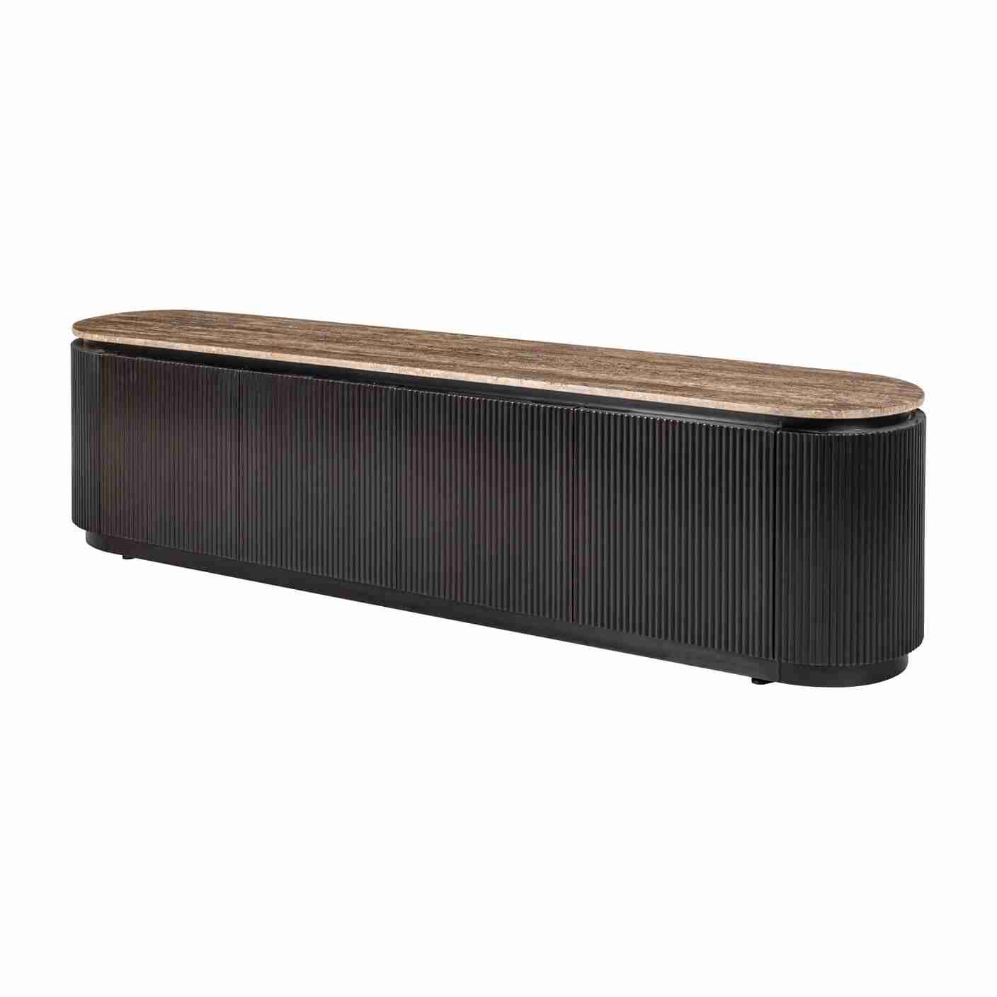Richmond TV-meubel Russo Travertin en brass, 200cm - Bruin
