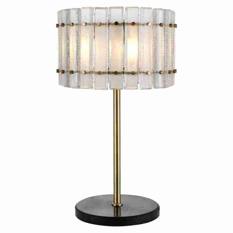 Richmond Tafellamp Feline Glas en Antique Brass, 80cm - Goud