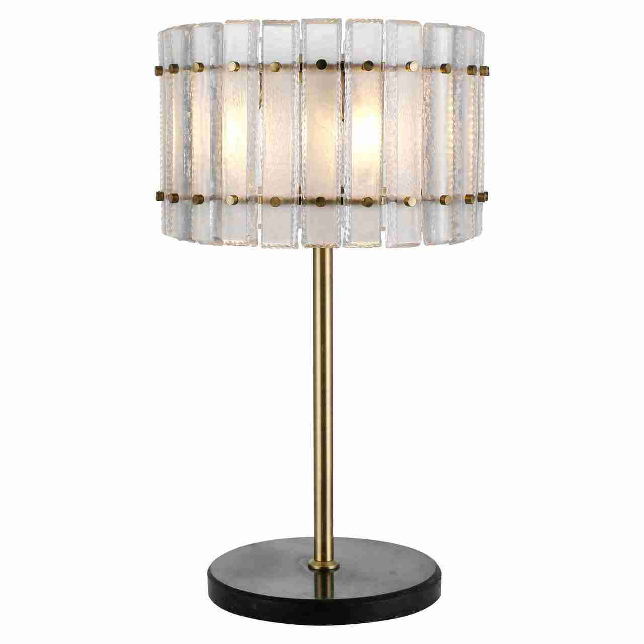 Richmond Tafellamp Feline Glas en Antique Brass, 80cm - Goud