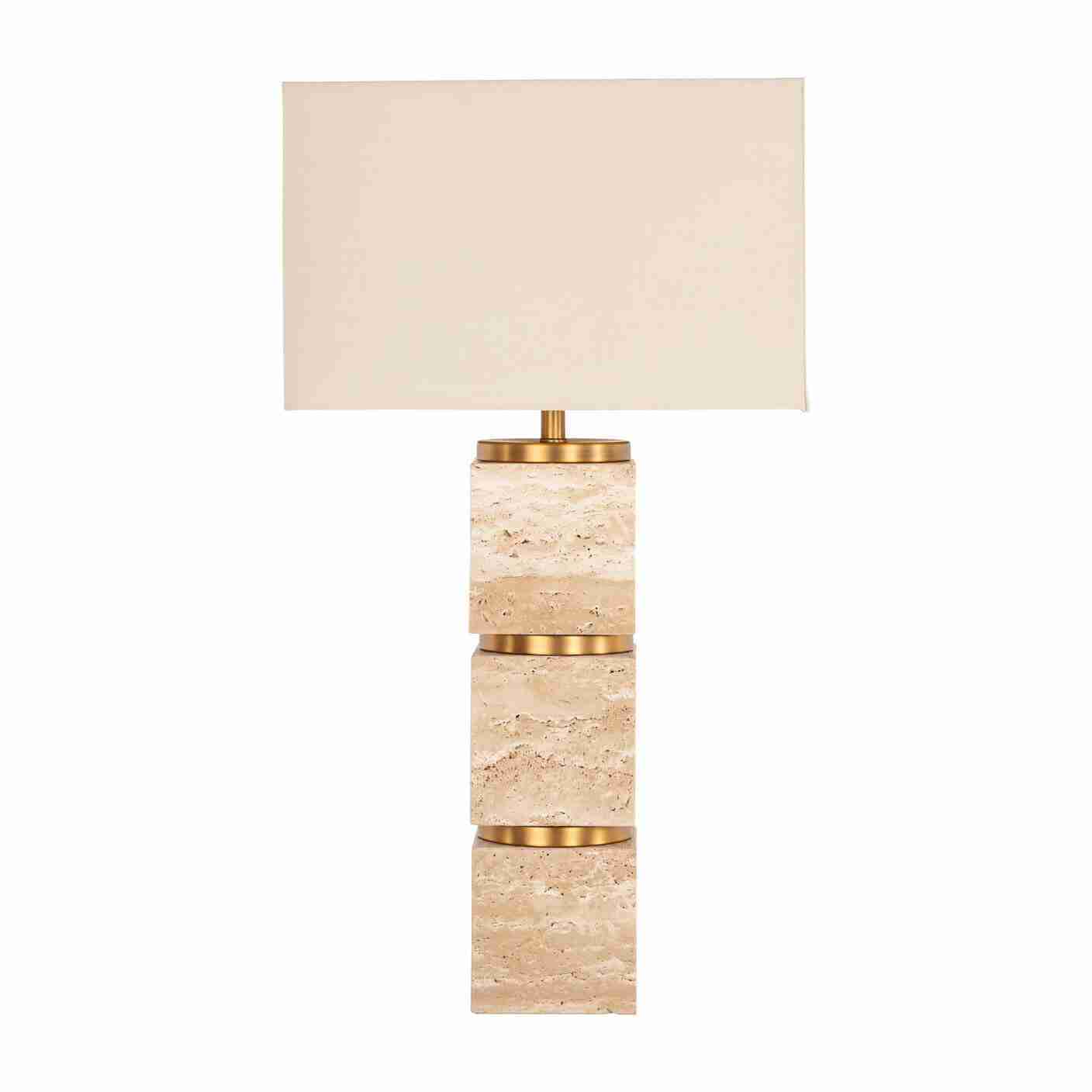 Richmond Tafellamp Jaella Travertin, 70cm - Beige