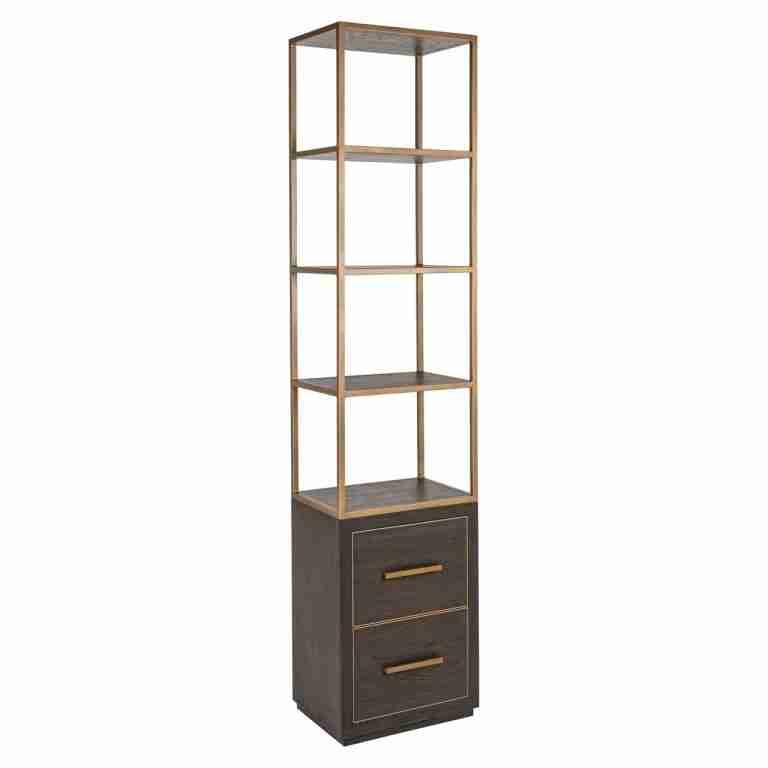 Richmond Wandkast Carter Eiken en metaal, 220 x 50cm - Bruin