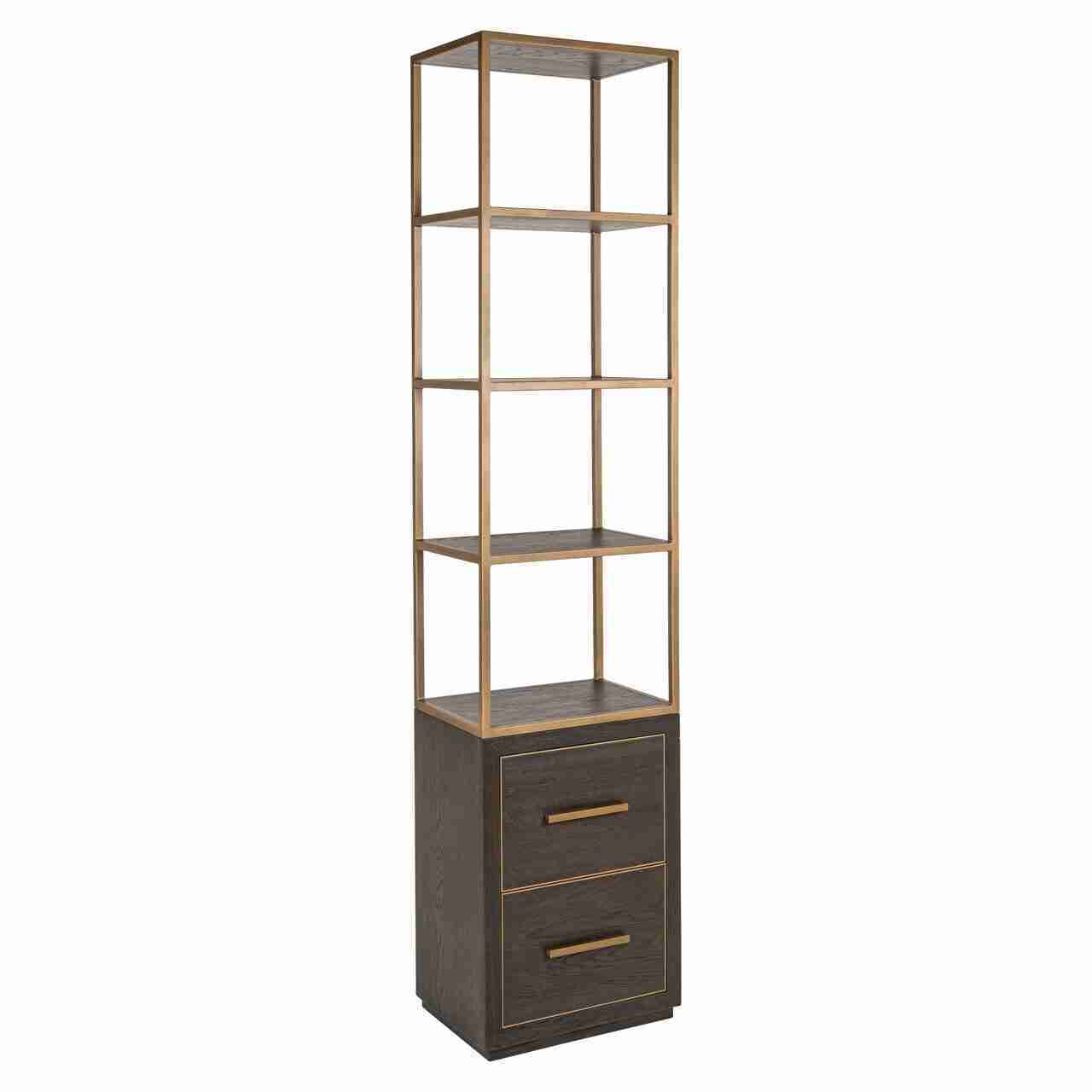 Richmond Wandkast Carter Eiken en metaal, 220 x 50cm - Bruin