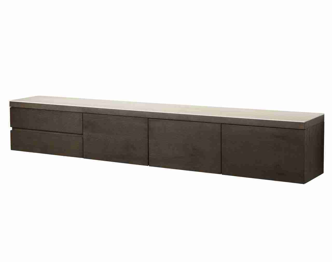 Richmond Zwevend TV-meubel Lachance Eikenhout en travertinlook, 220cm - bruin
