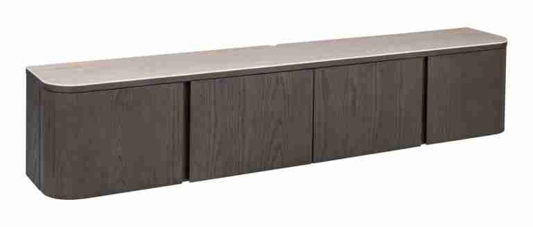 Richmond Zwevend TV-meubel Nando Travertinlook en eiken, 179cm - Bruin