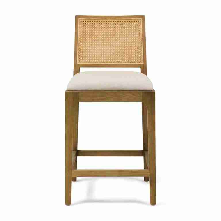 Rivièra Maison Barkruk Corviglia Stof en rattan (zithoogte 67cm) - Naturel