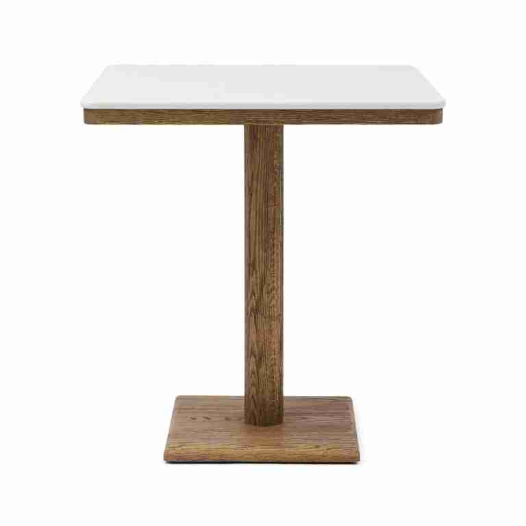 Rivièra Maison Bistrotafel Amalfi Marmer en eikenhout, 70 x 70cm - Wit