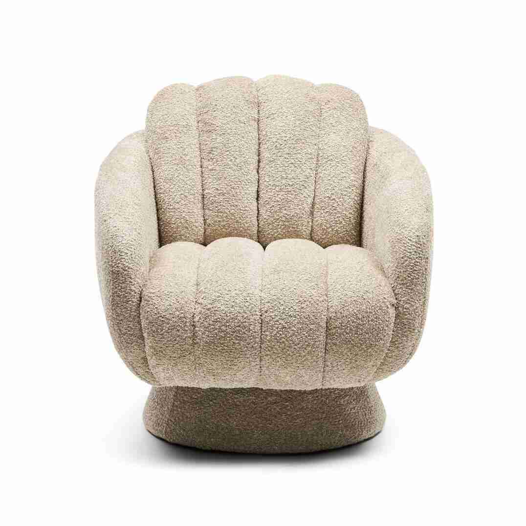 Rivièra Maison Draaifauteuil Scotia Chenille - Classic Cream - Velvet