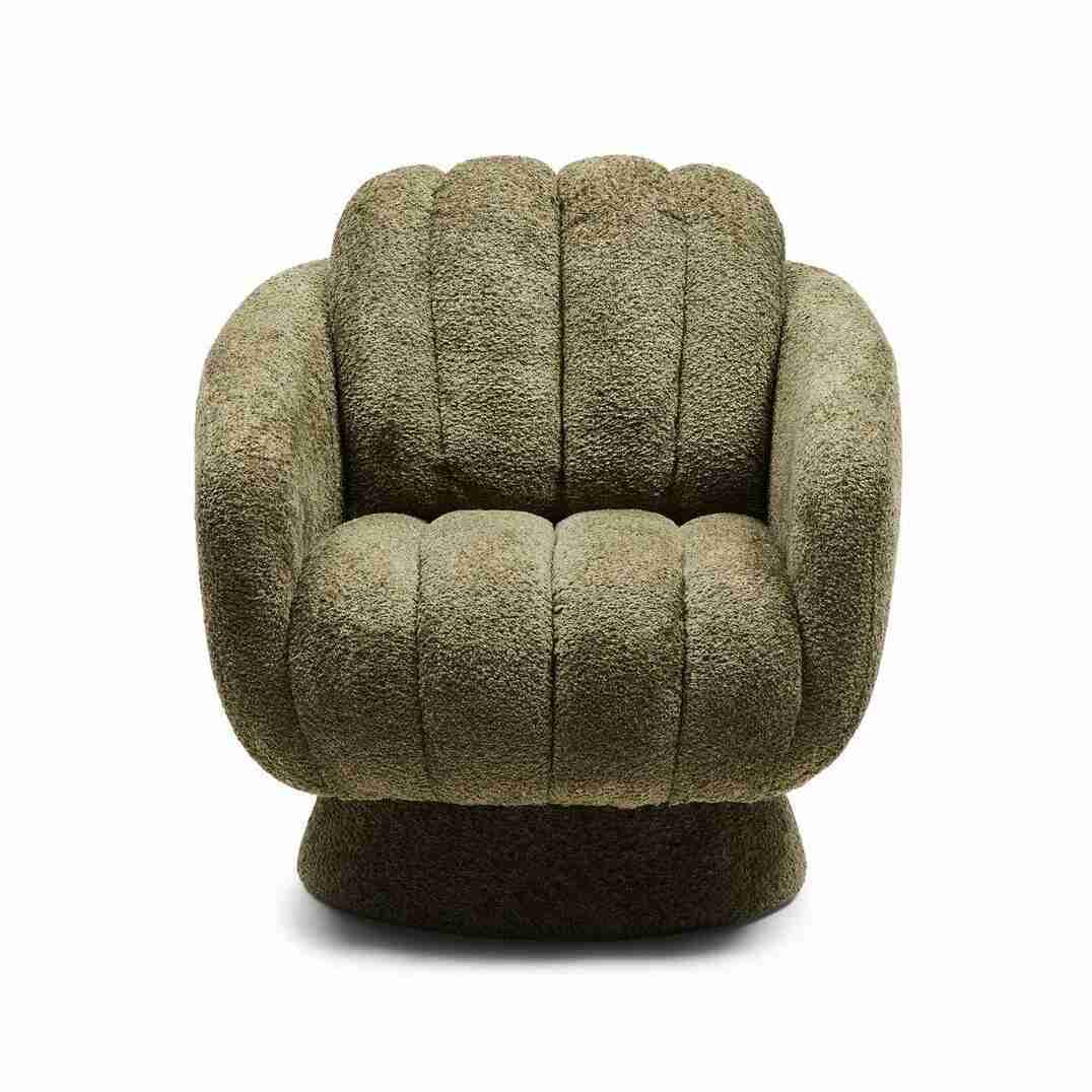 Rivièra Maison Draaifauteuil Scotia Chenille - Forest Green - Velvet