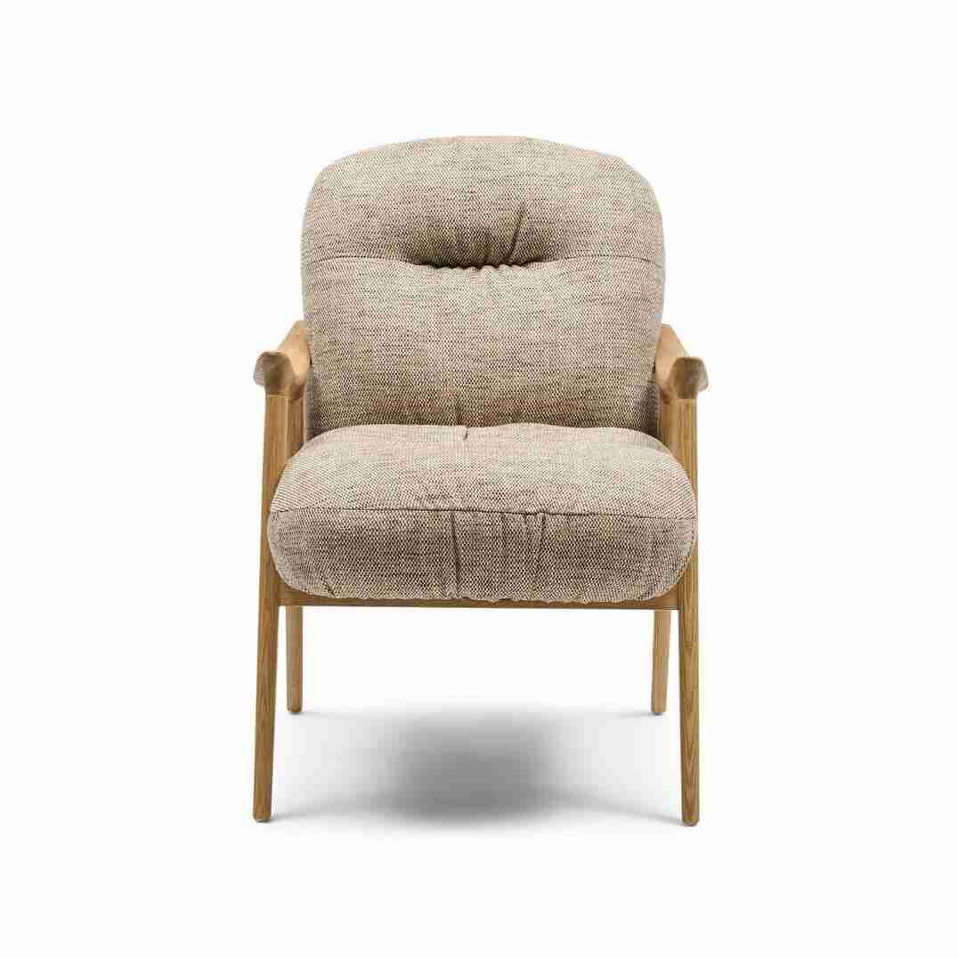 Rivièra Maison Fauteuil Castello Weave stof en hout - Lichtbruin