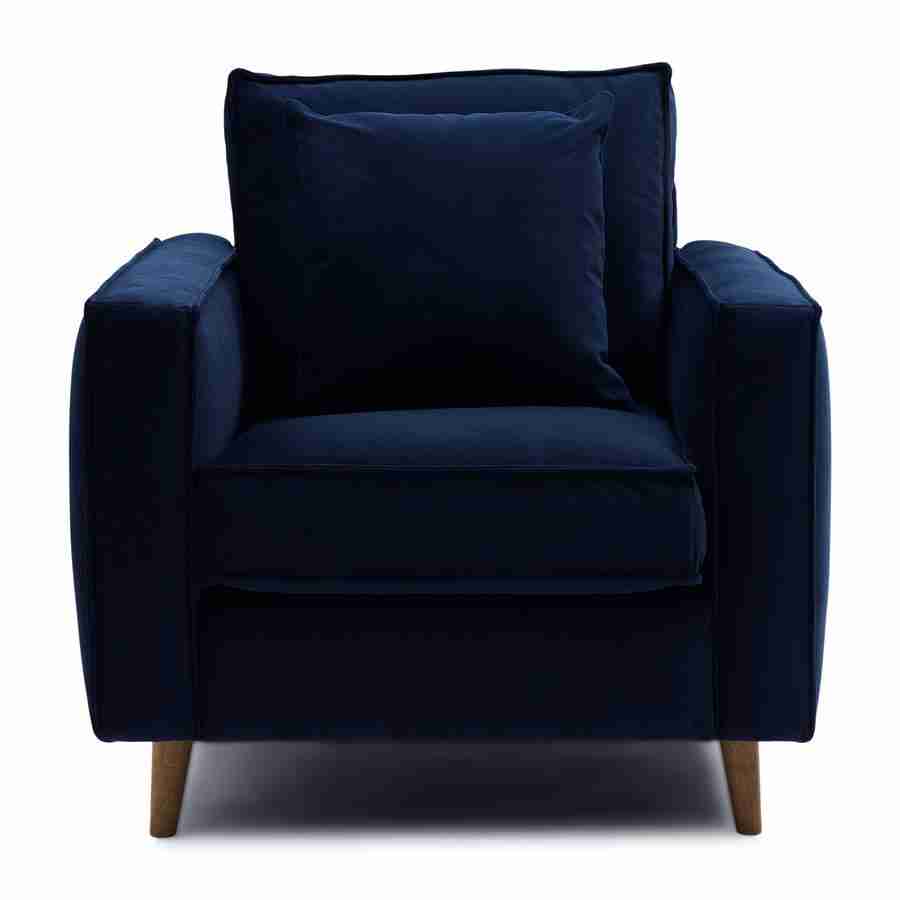 Rivièra Maison Fauteuil Kendall Velvet - Midnight Navy
