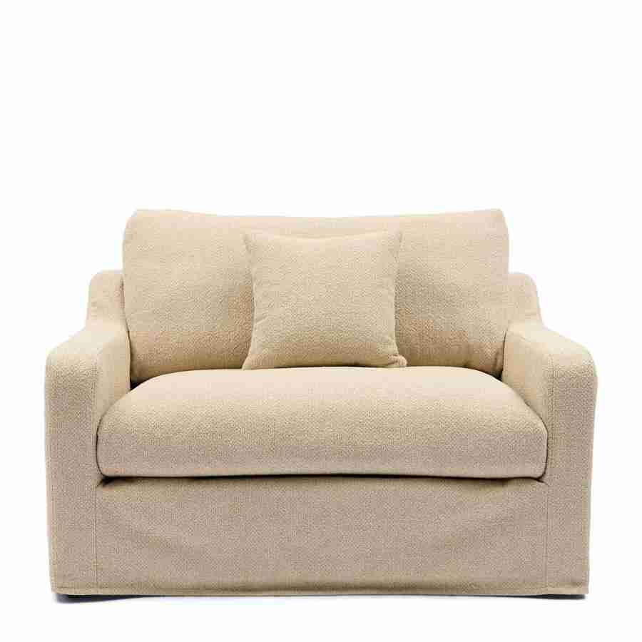 Rivièra Maison Loveseat Giovanni Bouclé, Natural Grey - Beige