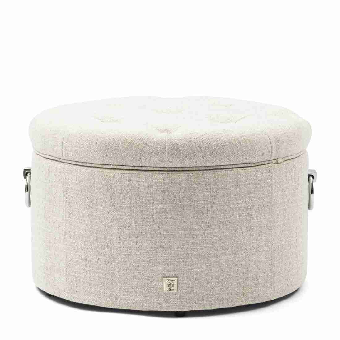 Rivièra Maison Poef Park Avenue Rich Tweed - Antique White