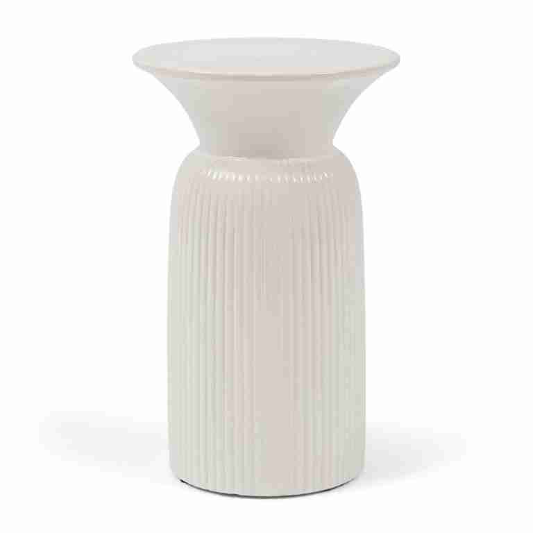 Rivièra Maison Ronde Bijzettafel Cascais Keramiek, 45cm - Pure White