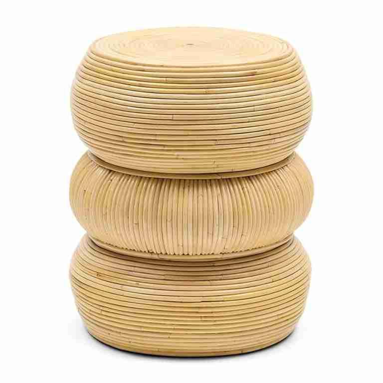 Rivièra Maison Ronde Bijzettafel Tarida Rattan, 40cm - Naturel