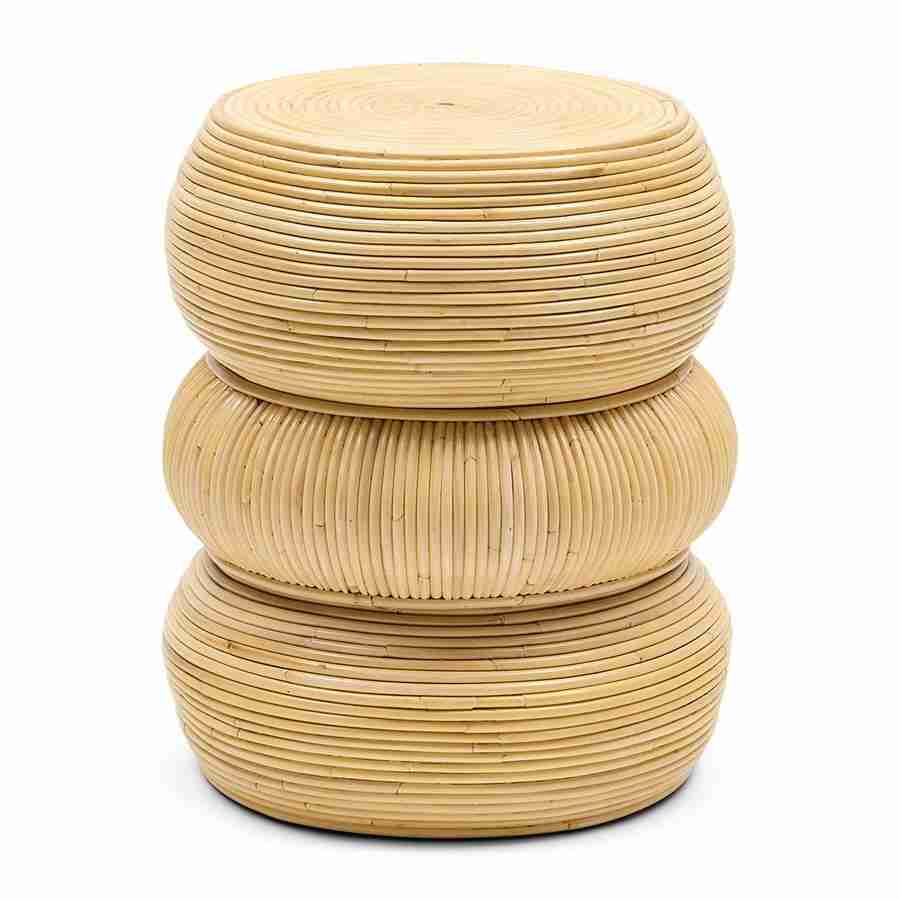 Rivièra Maison Ronde Bijzettafel Tarida Rattan, 40cm - Naturel
