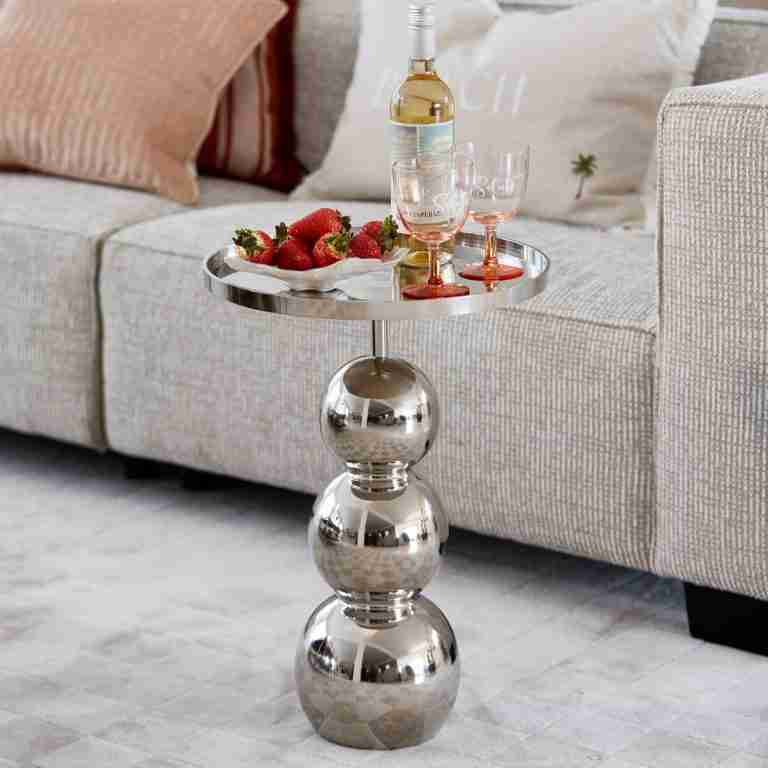 Rivièra Maison Ronde Bijzettafel √âlysée 40cm - Zilver