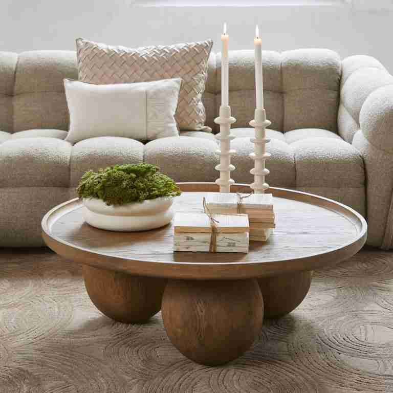 Rivièra Maison Ronde Salontafel Rockefeller Eikenhout, 100cm - Bruin