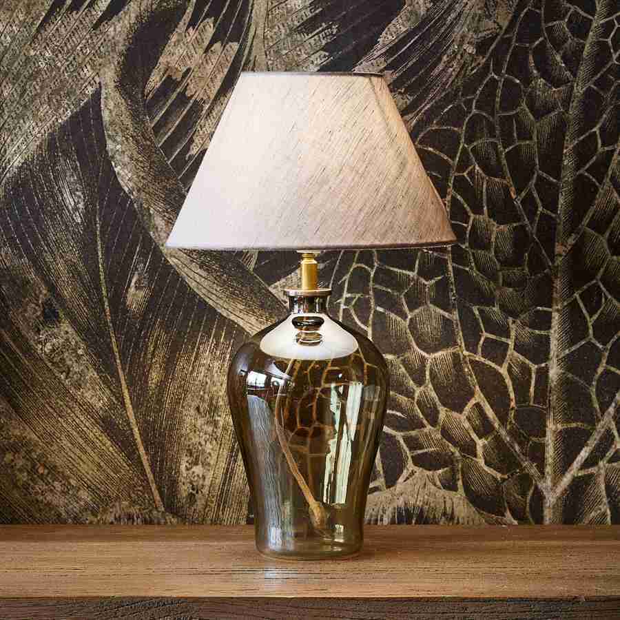 Rivièra Maison Tafellamp Anzio Linnen en glas, 46cm - Naturel