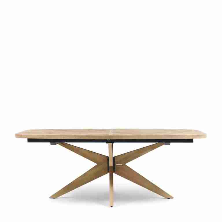 Rivièra Maison Uitschuifbare Deense Ovale Eettafel Portland Eikenhout, 200-300 x 105cm - Naturel - Ovaal
