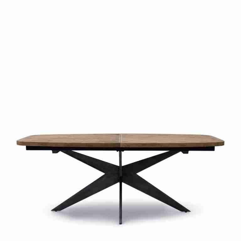 Rivièra Maison Uitschuifbare Eettafel Falcon Crest Eikenhout, 200/300 x 105cm - Naturel - Ovaal