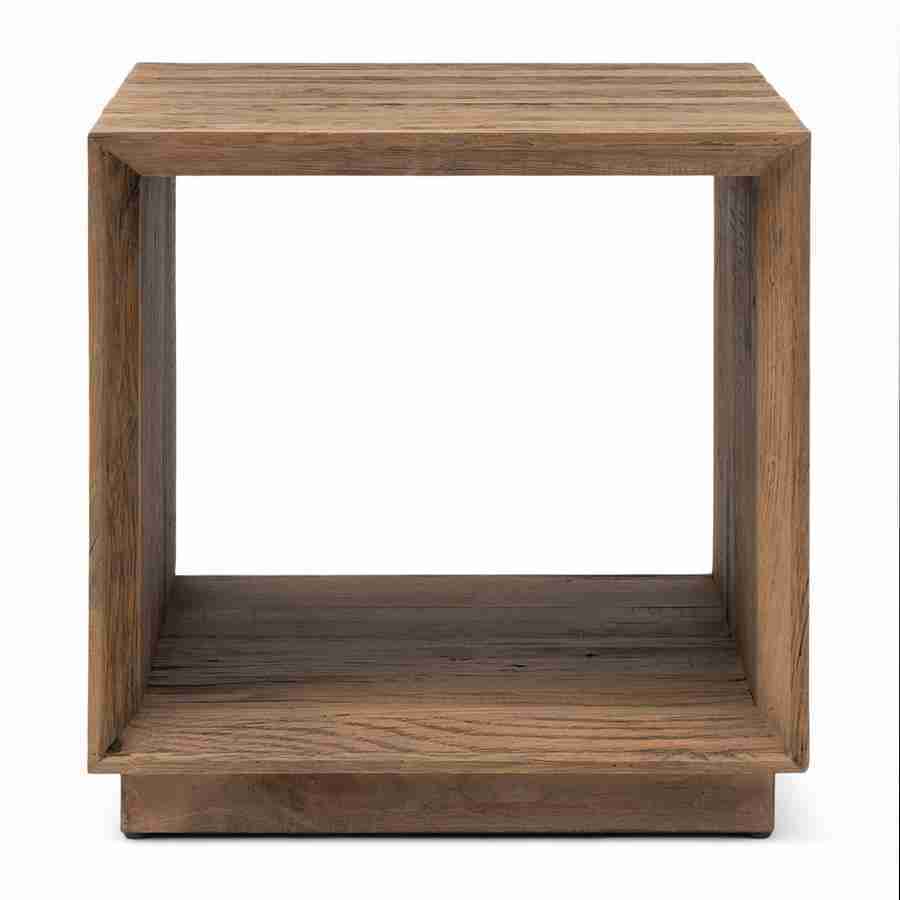 Rivièra Maison Vierkante Bijzettafel Mukaab Eikenhout, 55 x 55cm - Naturel