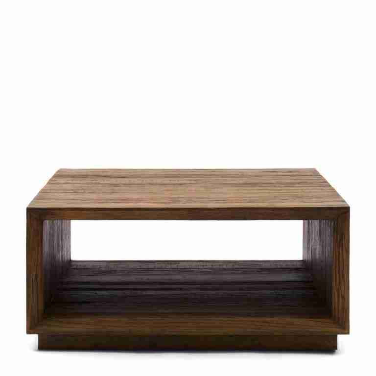 Rivièra Maison Vierkante Salontafel Mukaab Eikenhout, 90 x 90cm - Bruin