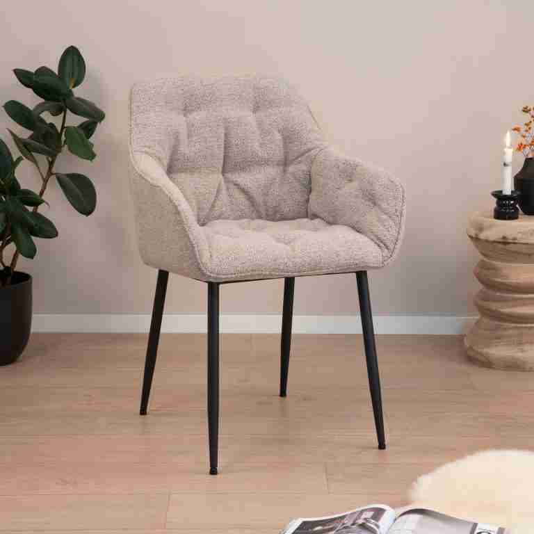 Sohome Eetkamerstoel Milly Bouclé - Beige