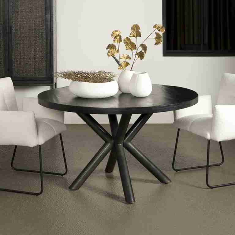 Sohome Ronde Eettafel Joshua Mangohout, √∏130cm - Zwart