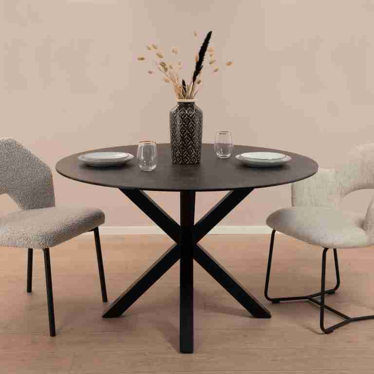 Sohome Ronde Eettafel Parker Keramiek 120cm - zwart