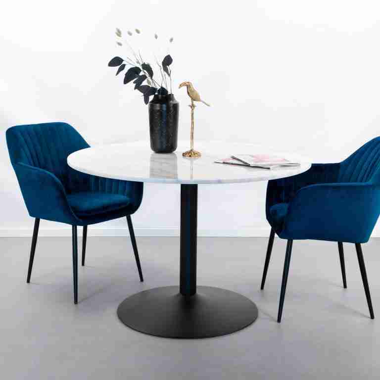 Sohome Ronde Eettafel Rune 110cm - Wit Marmer