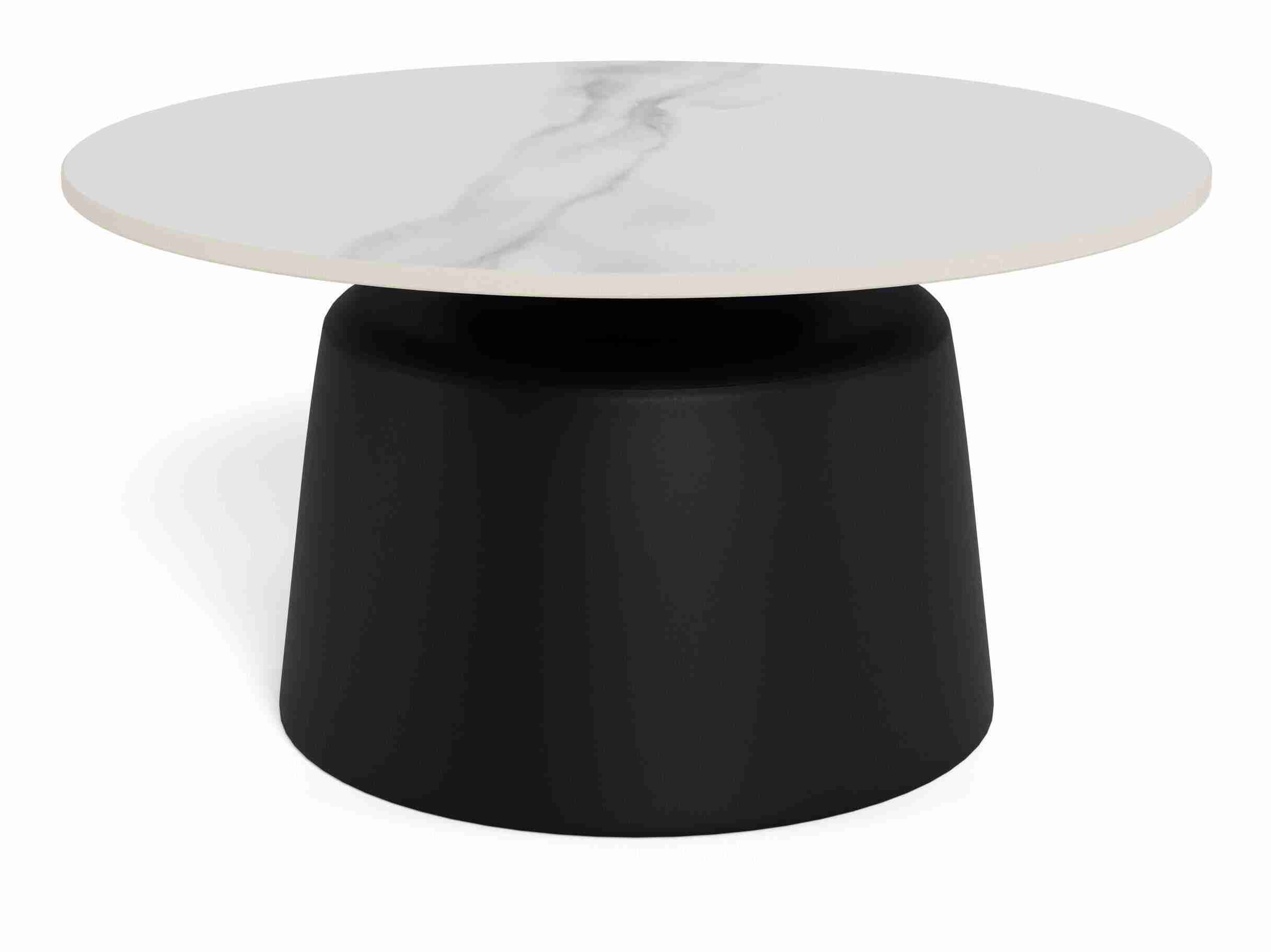 Sohome Ronde Salontafel Noelle Keramiek, 70cm - Wit/Zwart