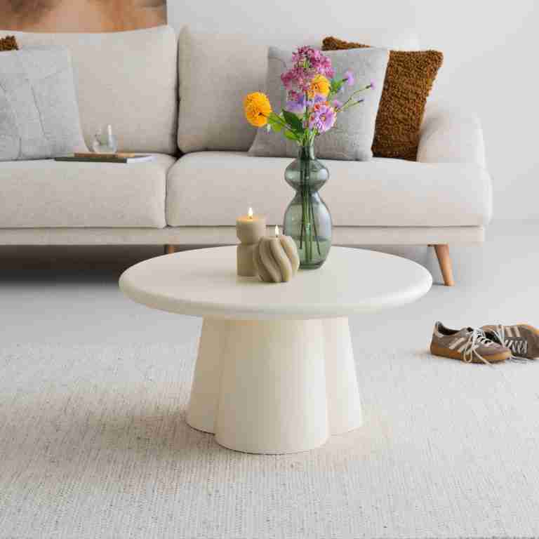 Sohome Ronde Salontafel Scottie Beton, 80cm - Beige