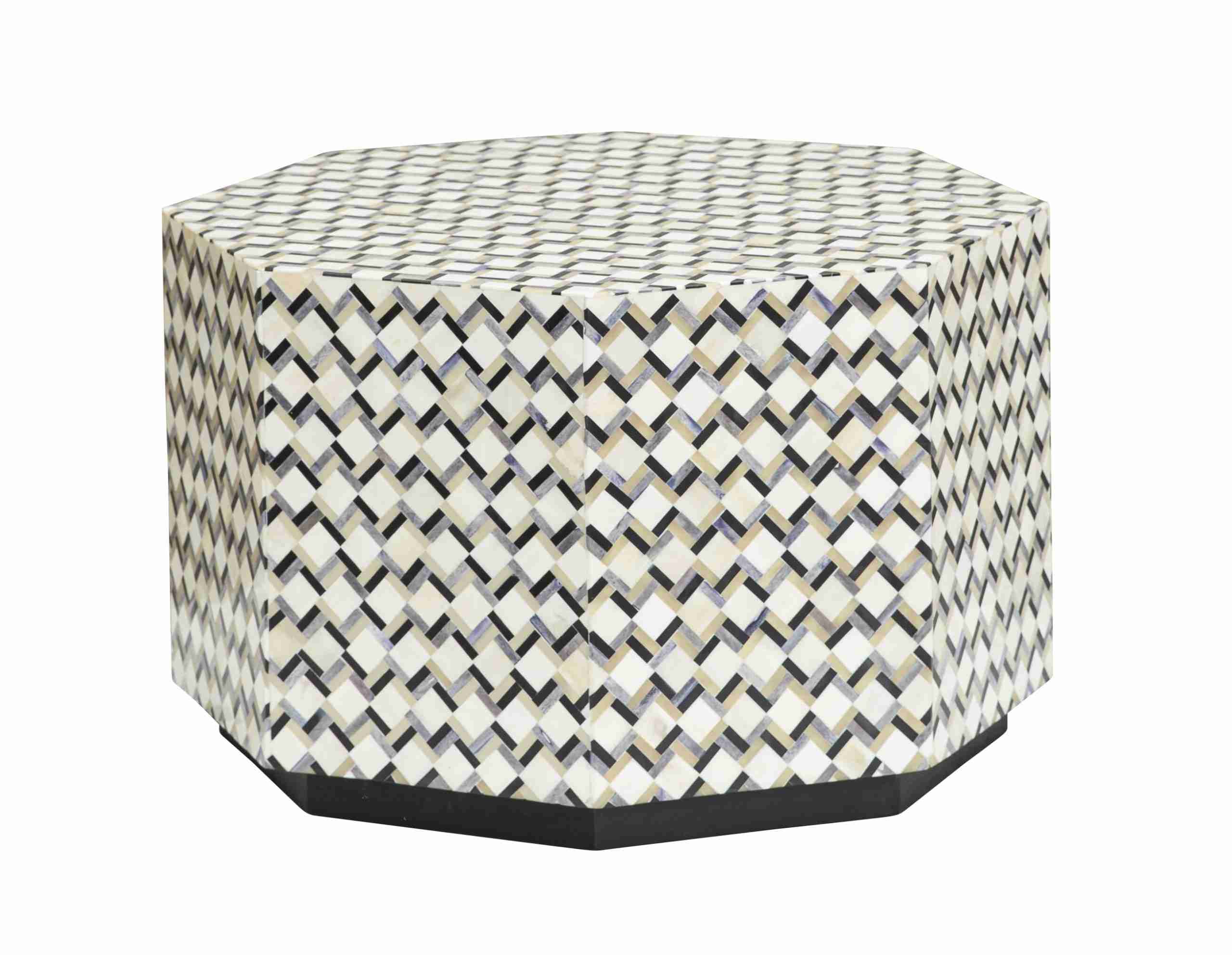 Tower Living Bijzettafel Brendola Bone inlay, 60 x 60cm - Beige - Rond