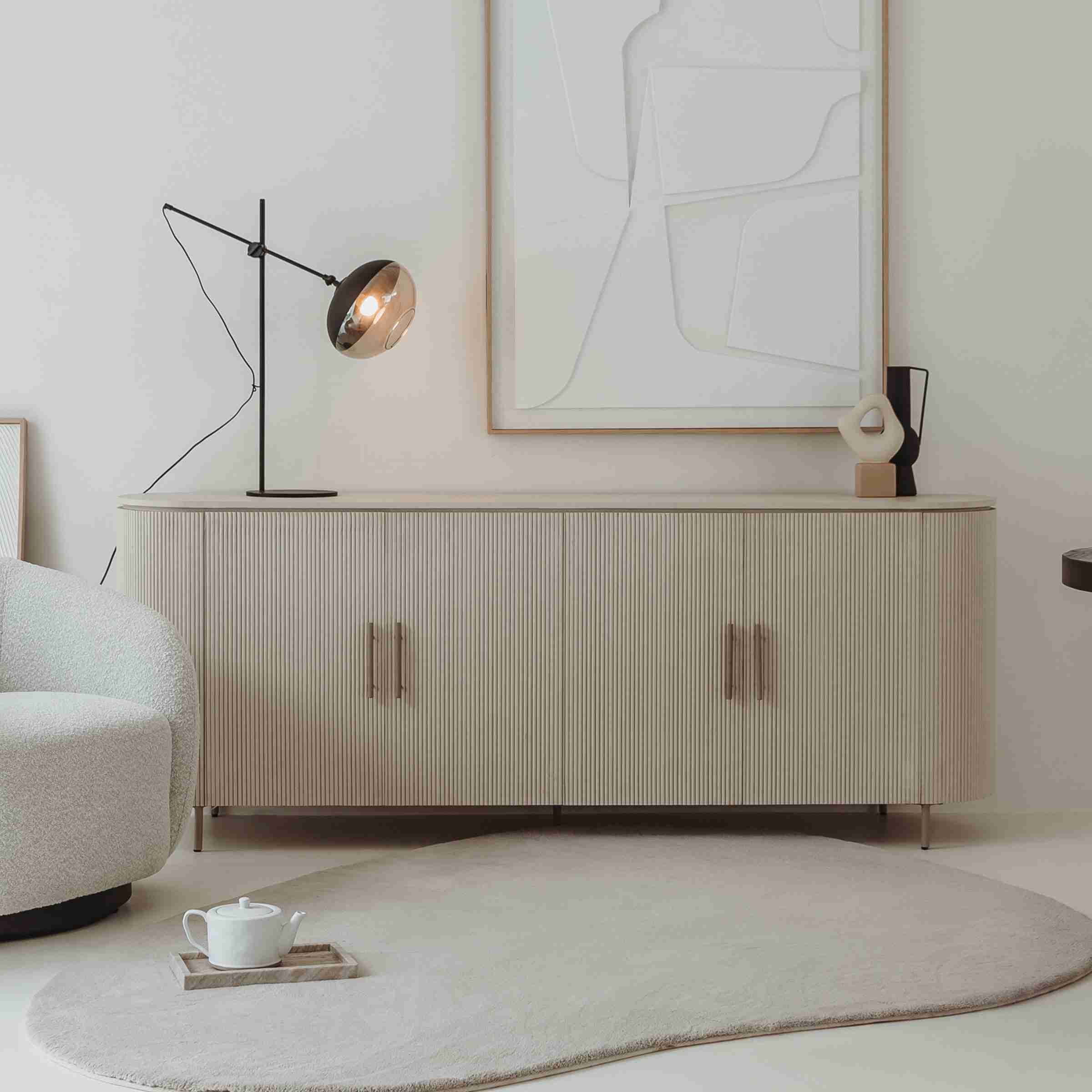 Tower Living Dressoir Corbetta Minerale cement finish, 210cm - Beige
