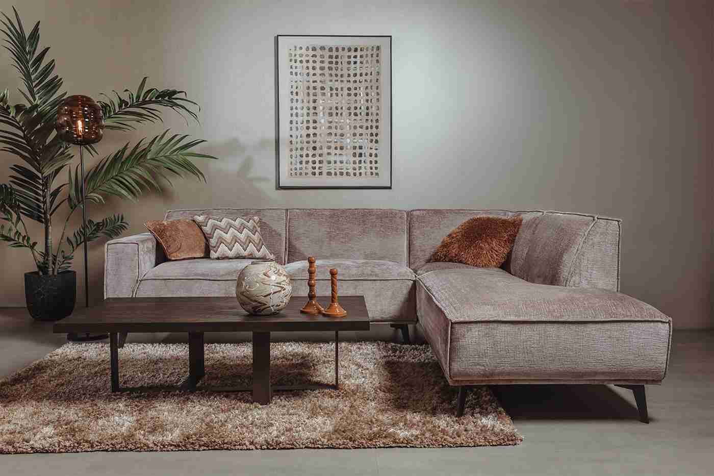Tower Living Hoekbank Leeds Rechts, 268cm, Touch-stof - Taupe
