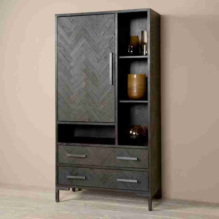 Tower Living Opbergkast Ziano Visgraat, 190 x 100cm - zwart