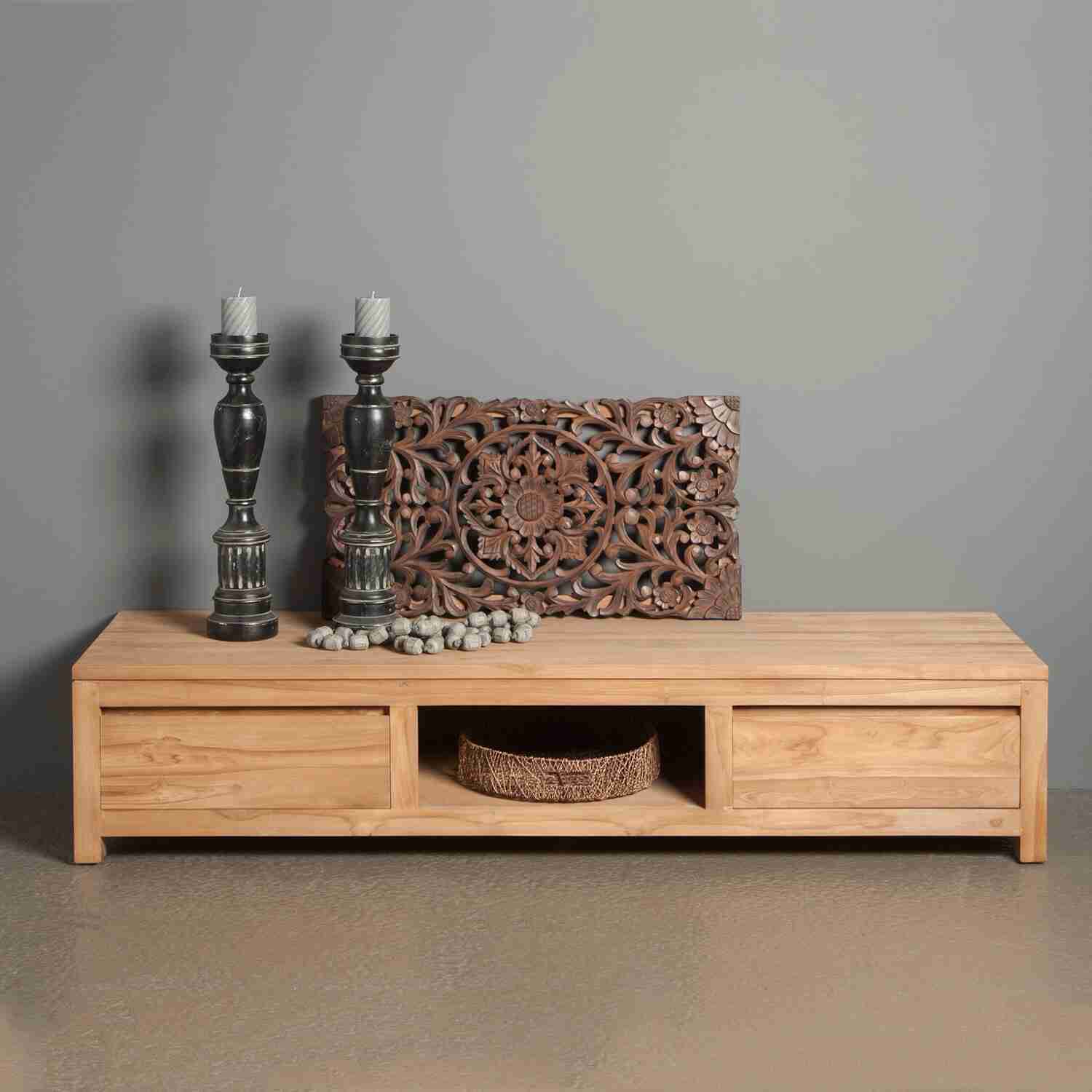 Tower Living TV-meubel Corona Teak met 2 laden - Hout