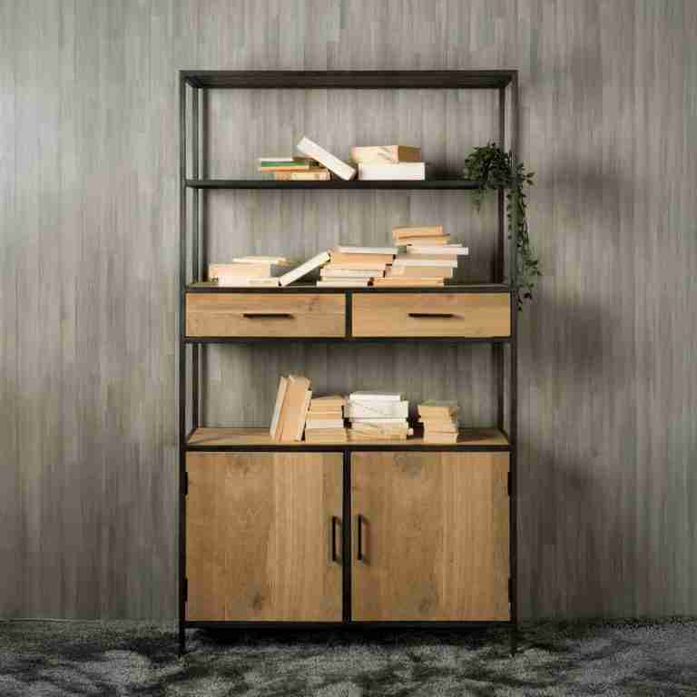 Tower Living Wandkast Luna Eiken, 200 x 115cm - Bruin