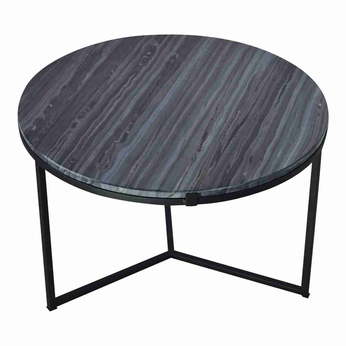 Urban Interiors Bijzettafel Loft 42 Marmer, √ò60cm - Zwart - Rond