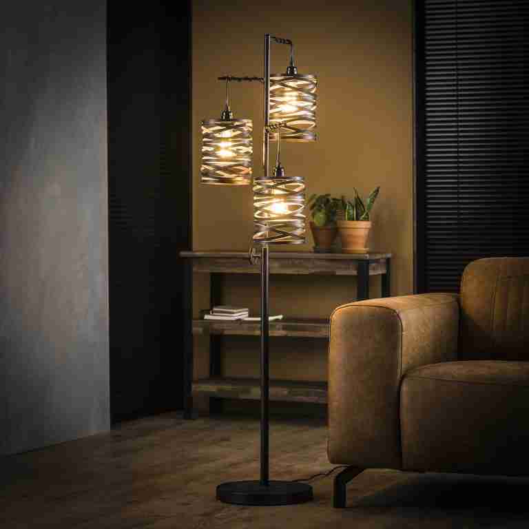 Vloerlamp Kristina 3-lamps - Slate Grey